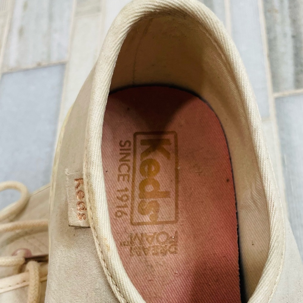 Keds Kickstart Womens 8.5 shoes beige taupe Suede Lace Up Athleisure Sneakers - Picture 7 of 14